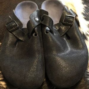 Birkenstock Blue Buckled Clogs mules Size 39EU 8US